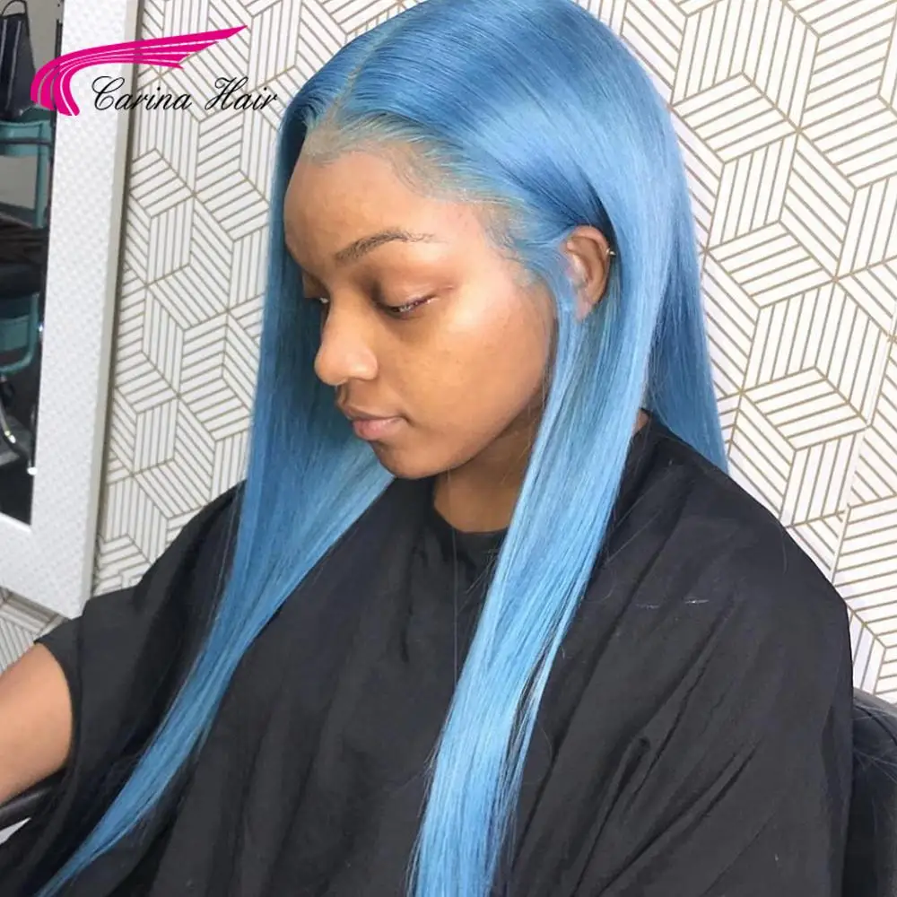 Carina 613 13*4 Lace Front Human Hair Wigs Brazilian 180% Meddle Ratio Red Blue Purple Green Yellow