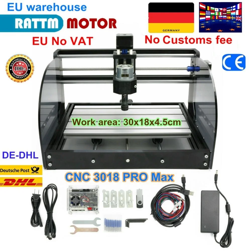 Mini Macchina Per Incisione Laser Iva Gratuita Ue Cnc 3018 Pro Max Incisore Laser Fai Da Te Hobby Utensili Da Taglio Er11 Grbl Per Legno Pcb Pvc Mini