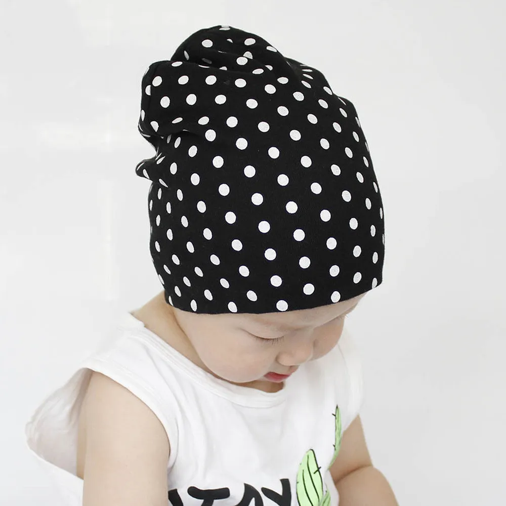 Baby Dot Pullover Cap Baby Hat Knit Cotton Baby Caps For Boys Girls Spring Autumn Winter Children