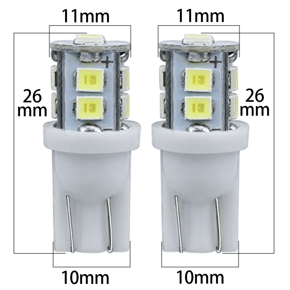500 шт. светодиодный светильник для автомобиля T10 194 168 W5W 2835SMD-10 светодиодный светильник для салона автомобиля, стояночный купол, сигнальный боковой светильник белого цвета