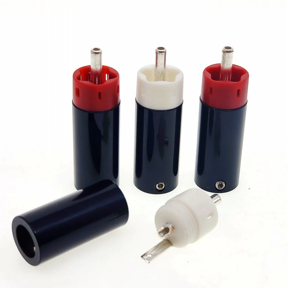 고품질 Hifi DIY 스타 라인 실버 도금/골드 도금 텔루르 구리 RCA 플러그 커넥터 2pairs 4pcs
