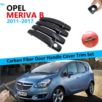 

Carbon Fiber Door Handle Cover Trim Set for Opel Vauxhall Meriva B Activan Crossvan 2011~2017 Car Accessories 2012 2013 2014