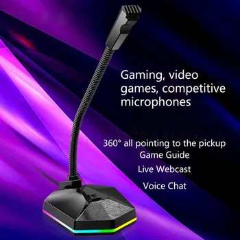 

Gaming Office Working Microphone USB 3.5mm Version Recording Chatting Mic for Desktop PC Computer with Volume Adjust Switch