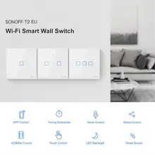 Sonoff TX T2 EU настенная сенсорная панель Smart wifi пульт дистанционного управления Переключатель евро 1 2 3