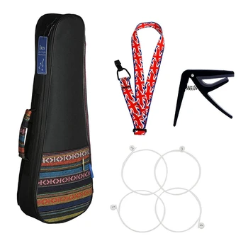 

Hot 21 Inch Ukulele Accessory Include Cotton Thicken Gig Bag + Strings + Capo + Strap for Ukulele Replacement Parts