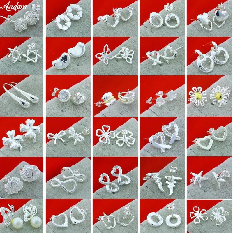 Love Heart Stud Earrings for Women Girl Fashion Jewelry Party Gifts