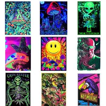 

Abstract Psychedelic Acid Silk Painting Lsd Wall Pictures For Living Room Bedroom Decor Poster and Prints Home Decorative Art