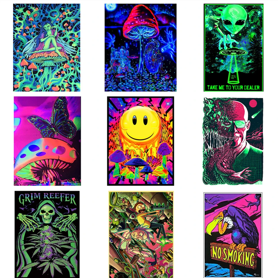 Абстрактная психоделическая кислота шелковая Живопись Lsd настенные картины для