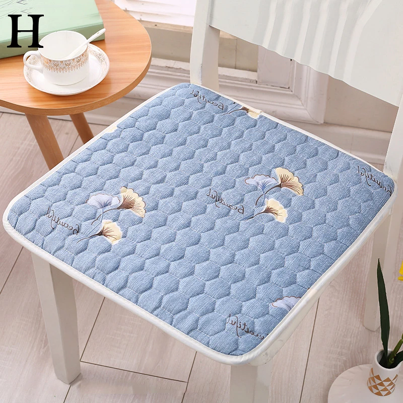 Modern Simple Style Polyester Chair Cushions Home Office Student Square Flower Printed Seat Pads Computer Chair Protective Mats
