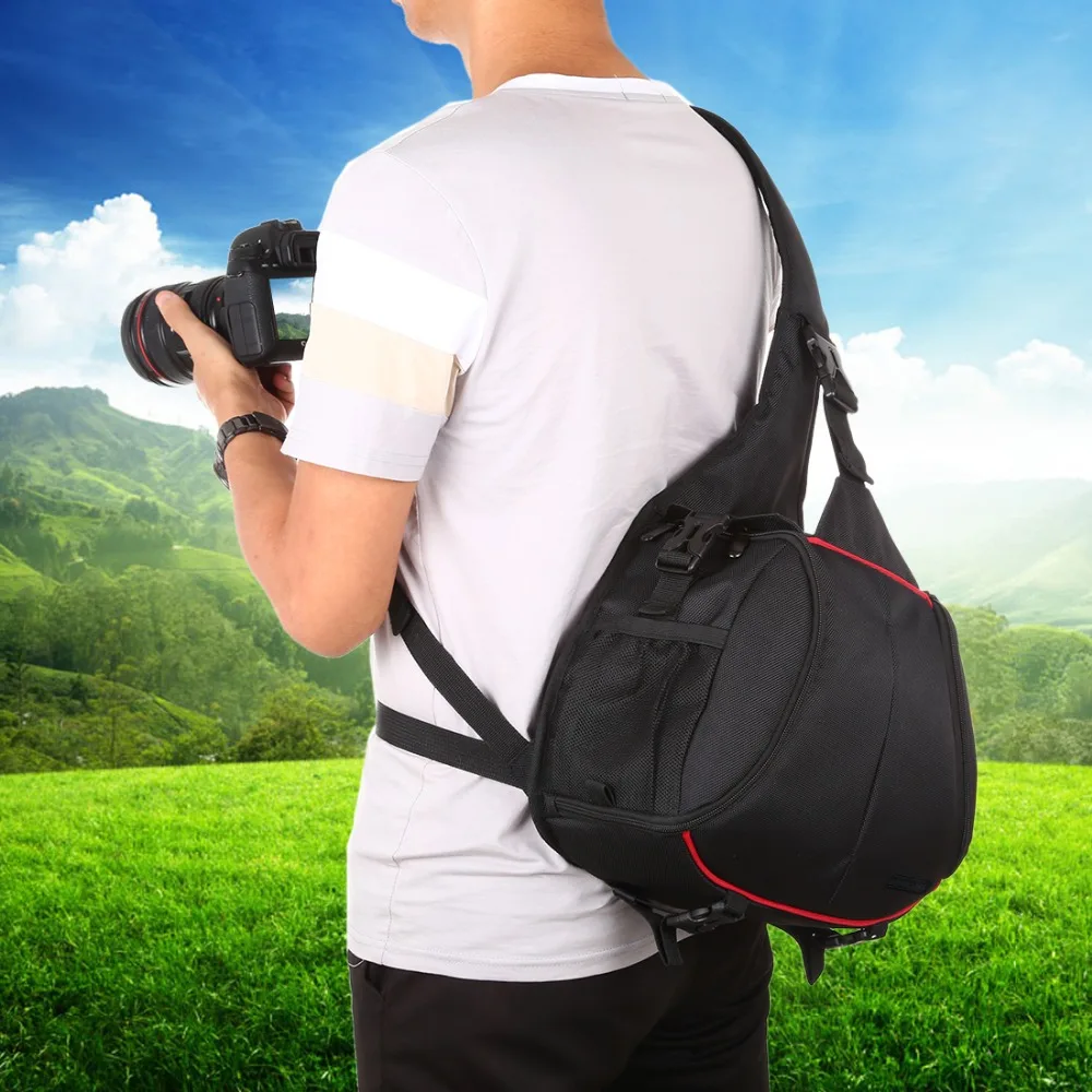 PULUZ Профессиональный Треугольники SLR Камера сумка слинг Водонепроницаемый рюкзак одного плеча Курьерские сумки для однообъективных цифровых зеркальных фотокамер рюкзак