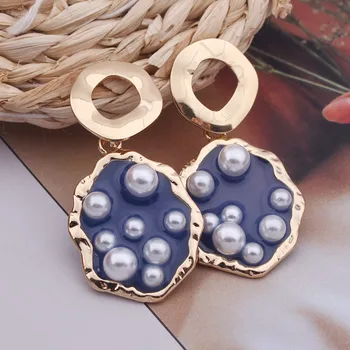 

New Fashion Imitation Pearl Irregular Shaped Wild Earrings for Female Geometric Drip Earring Jewelry Brincos Girlfriend