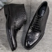 2019 Newest Mens Boots Genuine Leather Lace Up Men Alligator Skin Boots Office Work Boots High Top Boots Fashion Shoes 2019 Newest Mens Boots Genuine Leather Lace Up Men Alligator Skin Boots Office Work Boots High Top Boots Fashion Shoes