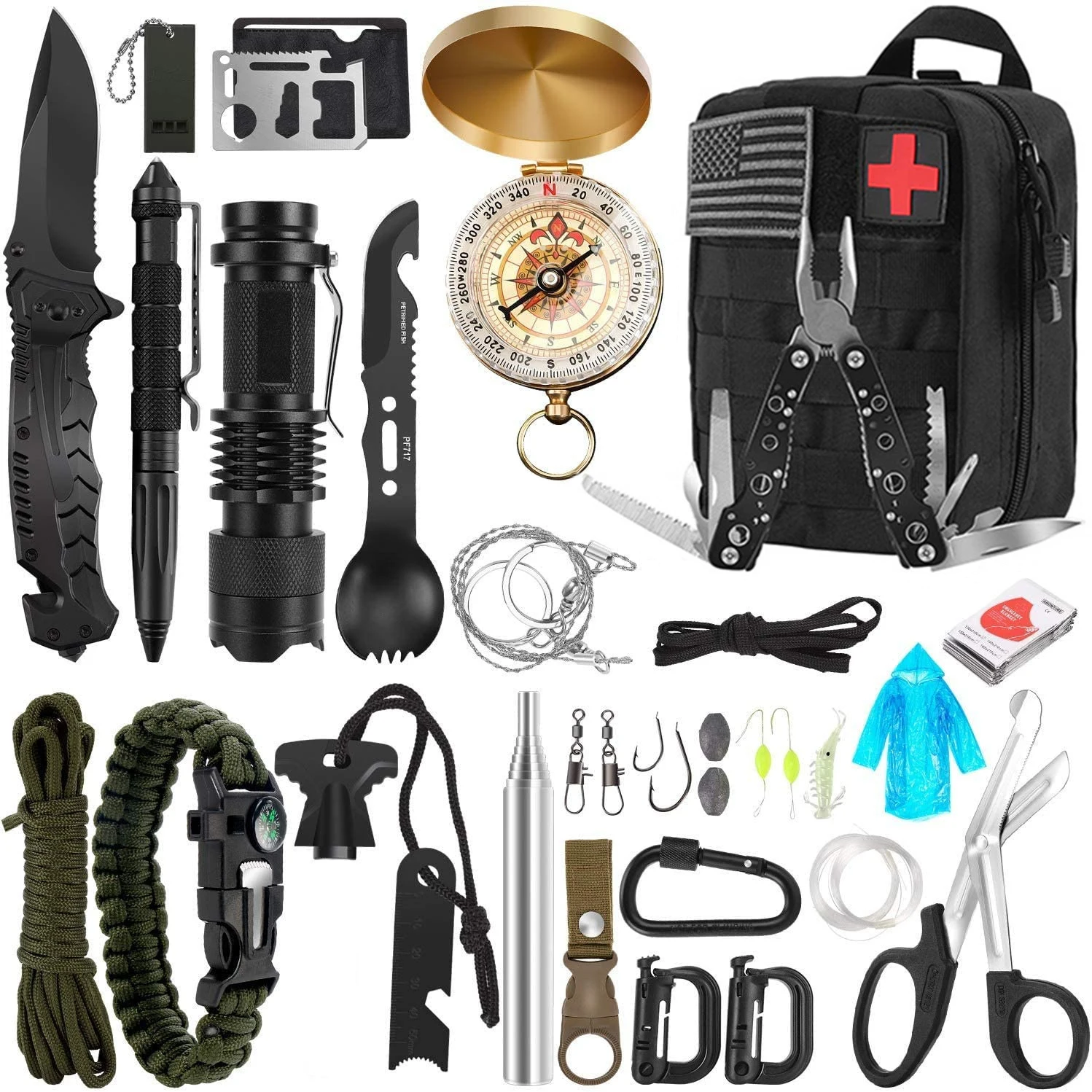 Kit de supervivencia militar para viajes al aire libre, Mini equipo de  Camping, Kit de primeros auxilios profesional, equipo de supervivencia,  herramienta de caza, suministros de emergencia - AliExpress
