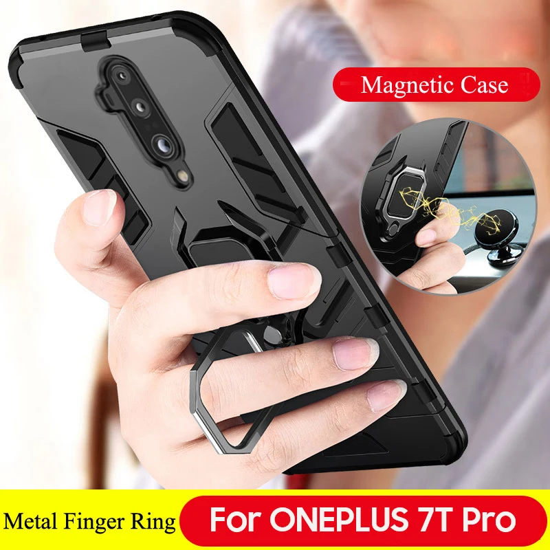 Противоударный чехол для Oneplus 7T 7 Pro, задний Чехол для One plus 7 7T Pro 6 T, магнитный автомобильный держатель с кольцом, полный Чехол, защитный чехол s