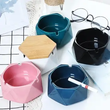 

Nodic Ceramics Portable Ashtray with Lid for Gift Home Office Coffee Hotel Table Outdoor Smokeless Ashtray Holder Home Decor