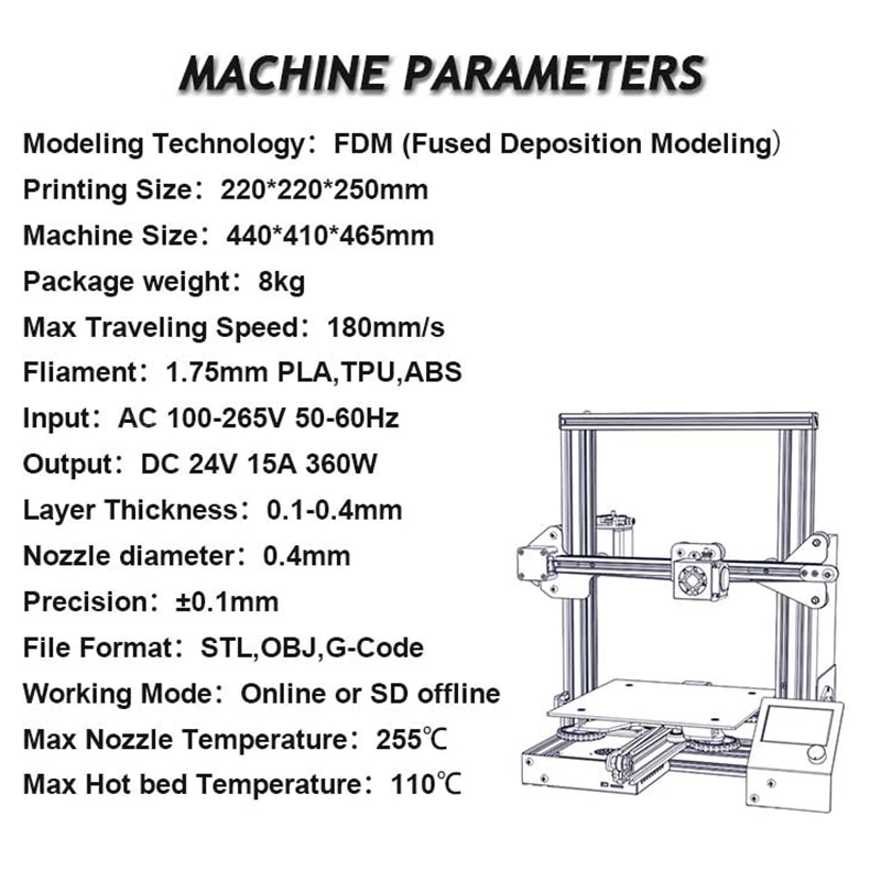 Бренд Ender-3 Pro 3d принтер открытая сборка большой размер печати 3D Drucker Impresora Принтер Комплект печать