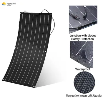 

China factory supply quality in priority 12 volt 80w diy etfe semi flexible solar panel battery charger