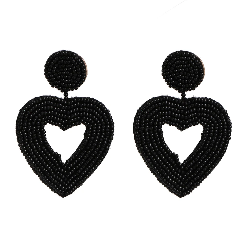 Jujia модные черные шикарные серьги в форме капель из бисера большие серьги для женщин Brincos массивные ювелирные изделия Pendientes - Окраска металла: 52288-BK