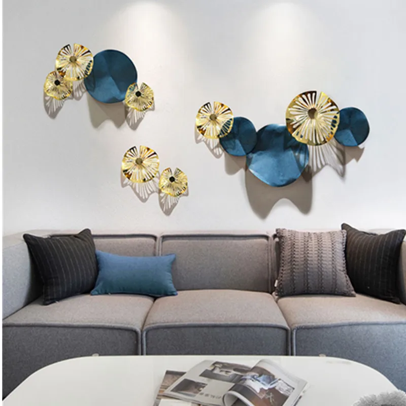 

Chinese Style Metal Iron Art Wall Accessories Simulation Stereoscopic Lotus Leaf Plating Living Room Wall Hangings X2292