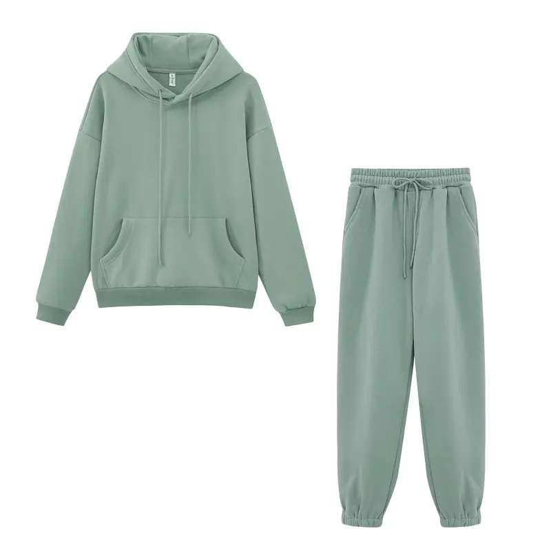 Sweatshirt Hoodies Suit Jacket Sports-Pants Harajuku Fleece Toppies Casual Womens Female