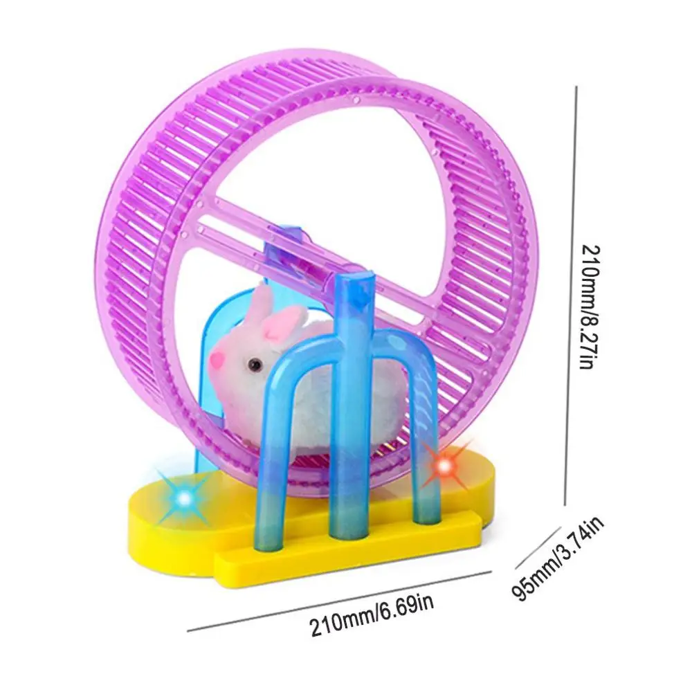 Электрическая игрушка-Роллер для хомяка, светодиодный светильник, плюшевый бегун для хомяка, бегущая клетка, необычный светодиодный светильник, музыкальное колесо для хомяка