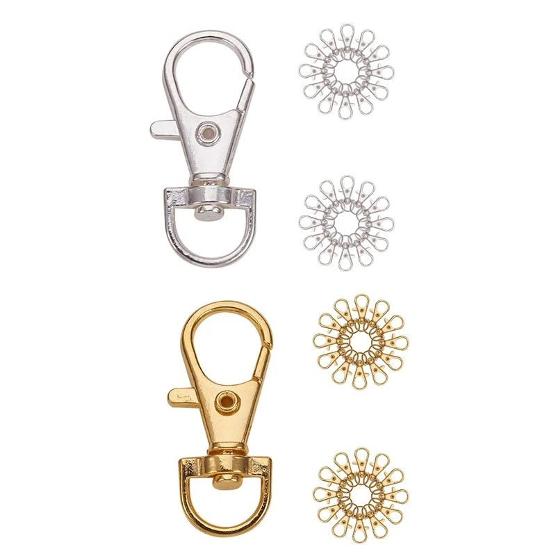 

100Pcs Aluminum Alloy Swivel Lobster Claw Clasps Snap Hook 35X13mm Silver&Gold Swivel Trigger Lobster Clasps Clip Snap Hook Key