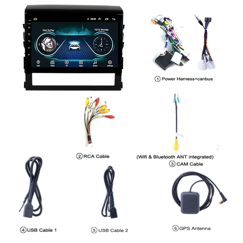 Perfect Car Multimedia Player for toyota land cruiser 2016-2017 GPS Navigation 9 inch Android 8.1 support rear view camera 4