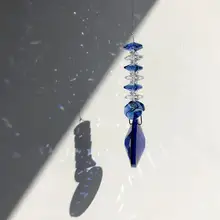 40 мм синий кристалл Suncatcher Радуга производитель окна висячие орнамент сувенир Рождественский подарок дома свадебное украшение