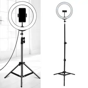 

PULUZ 10in Portable LED Ring Fill Light Tripod Stand Set 3200K-6500K Dimmable Soft Light Mobile Phone Live Broadcast Lamp