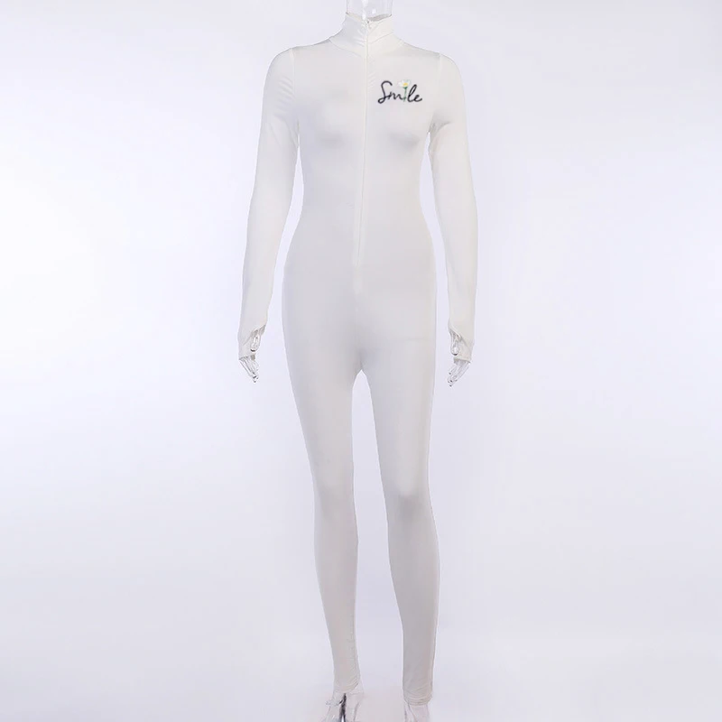 Jumpsuit Rompers Letter Print Women Push Up Sport Jogging Long Sleeve Tight Sportswear Overalls Long Bodysuit Skinny Jogger
