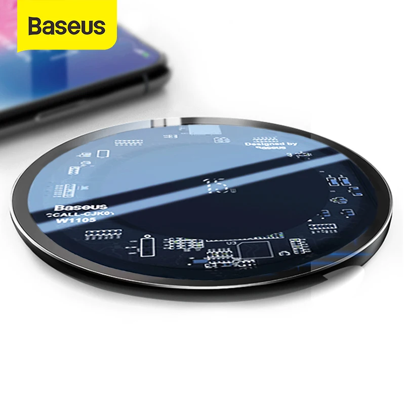 Беспроводное зарядное устройство Baseus 10W Qi для iPhone X/XS Max XR 8 Plus Видимый Элемент