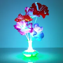 Волоконный светодиодный светильник, волоконный цветочный светильник, волоконно-оптическая лампа, Красивая пластиковая цветная ваза капок, букет цветов на Рождество