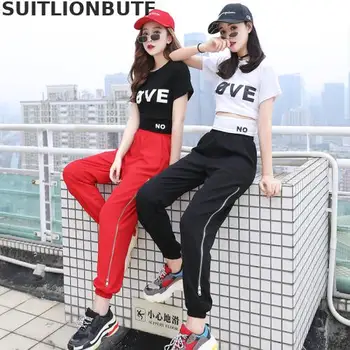 

2020 Summer Tracksuit Women Soft Short Ropa Mujer Letter Print Solid T Shirt Elastic Waist Zipper Sexy Pants 2 Piece Set Femme