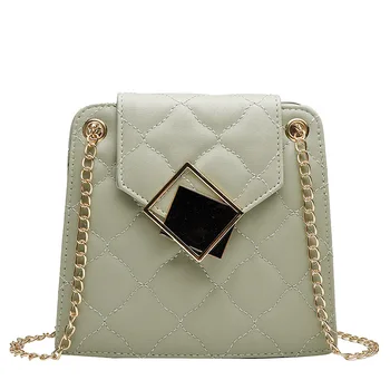 

Mini Leather Crossbody Bags For Women 2020 Green Chain Shoulder Messenger Bag Lady Travel Purses and Handbags Cross Body Bag