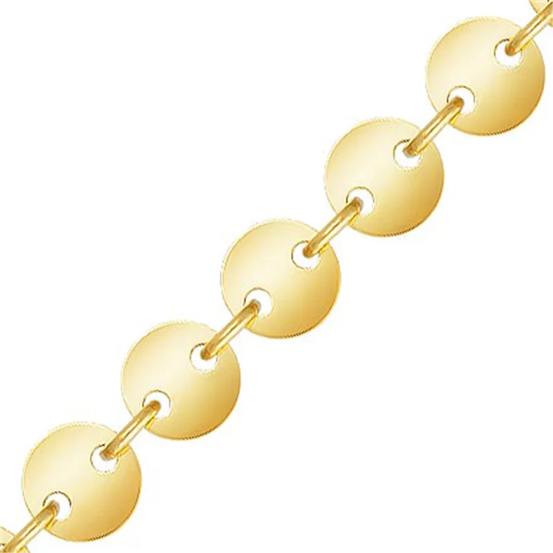 14K Gold Filled 4mm Runde Pailletten-Scheibenkette DIY Halskette Goldschmuck Minimalistische Gold Filled Kette DIY Schmuck – Detail 9