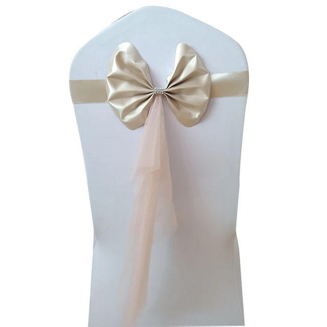 Lazos elásticos para decoración de sillas, lazos de lazo para fiesta, Hotel, banquete, decoración de hilo satinado, 10/20/30 Uds.|Decoraciones DIY de fiestas| - AliExpress