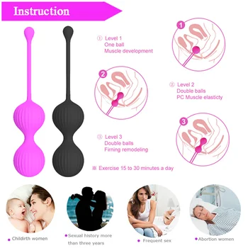 Safe Silicone Smart Ball Vibrator Kegel Ball Ben Wa Ball Vagina Tighten Exercise Machine Sex Toy for Women Vaginal Geisha Ball 5
