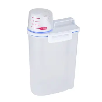 

Portable Size Transparent Plastic Kitchen Food Cereal Container Grain Storage Case Bean Bin Rice Storage Box