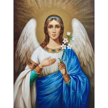 

5D Diamond Painting Angel Saint Full Square/Round Diamond mosaic Sale Photo Rhinestone Diamond Embroidery Religious Icon