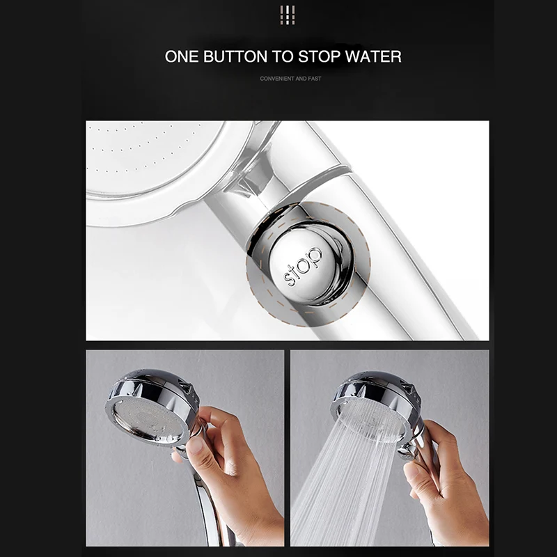 Koheel душевая головка ручной душ регулируемый 3 режима высокого давления душевая головка экономии воды одна кнопка для остановки воды ручной душ