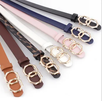 

2020 new octagonal round buckle ladies belt women casual belt decoration jeans dress belt