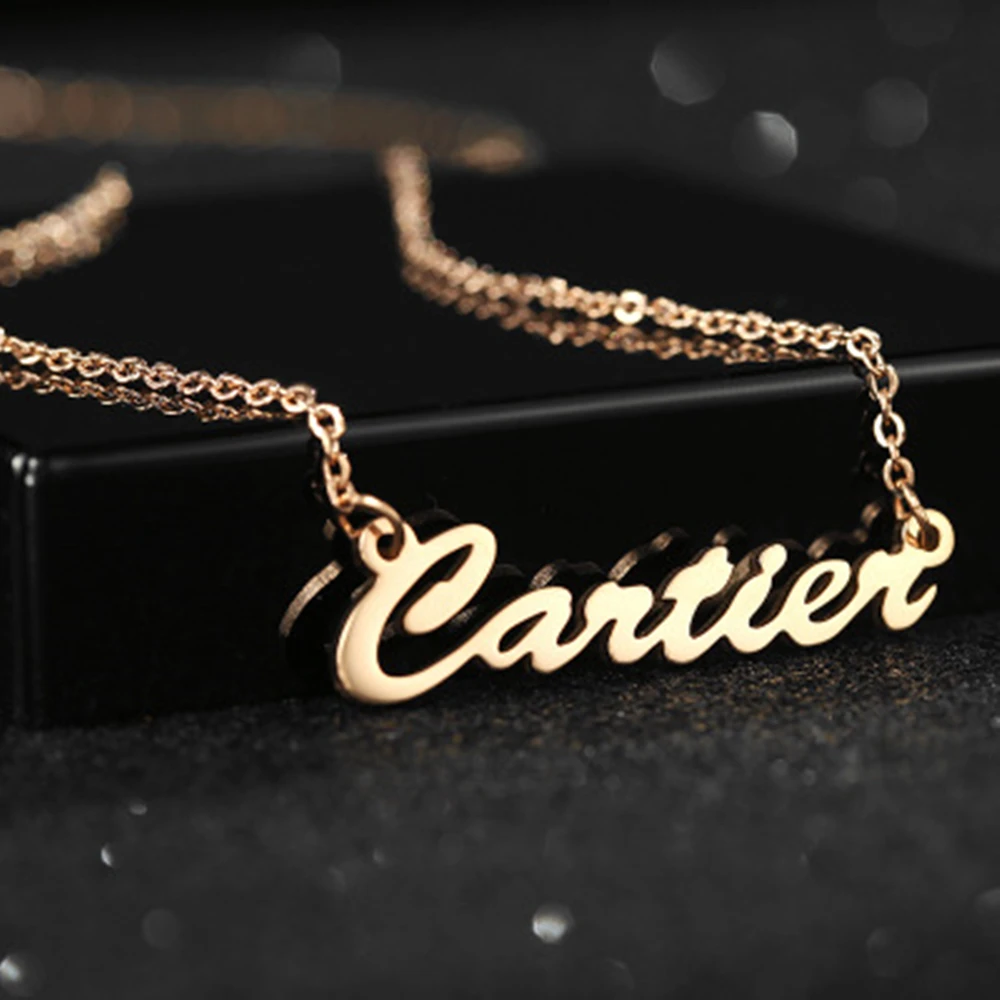 

Индивидуальная именная табличка с английским именем Nacklace, подарок на день рождения, гравировка из нержавеющей стали, персонализированные ювелирные изделия, качество AAA