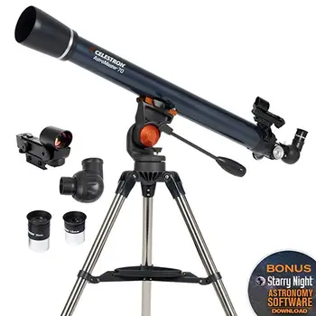 

Celestron AstroMaster LT 70AZ Refractor Telescope Fully Coated Glass Optics Adjustable Tripod Astronomy