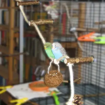 

Pet Bird Parrot Cockatiel Stand Frame Parakeet Cage Ladder Climbing Hammock