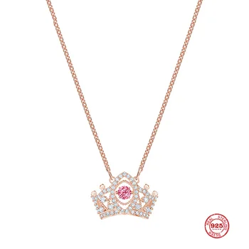 

2020 New Fashion Charm Sterling Silver Original 1:1 Copy, Elegant Crown Charming Necklace Female Luxury Jewelry Gift