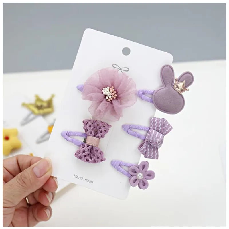Girls Hair Accessories 5/6pcs/Set Hair Clips for Girls Baby Cute Cartoon Animal Kids Hairpins Flower Barrettes Headdress