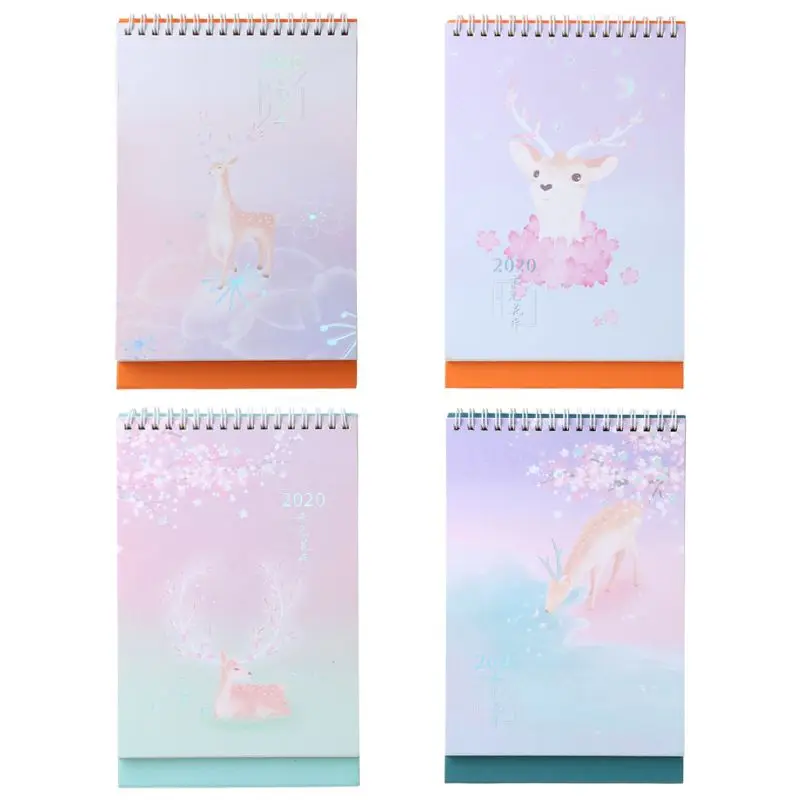

Vertical Elk Pattern Standing Calendar 2020 Double Coil Calendar Memo Daily Schedule Table Planner Yearly Agenda Desk Organizer