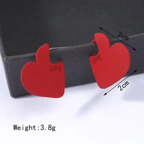 2020 Red Heart Pendant Big Drop Earring For Women Cross Heart Gold Color Large Circle Statement Earrings Brincos Jewelry
