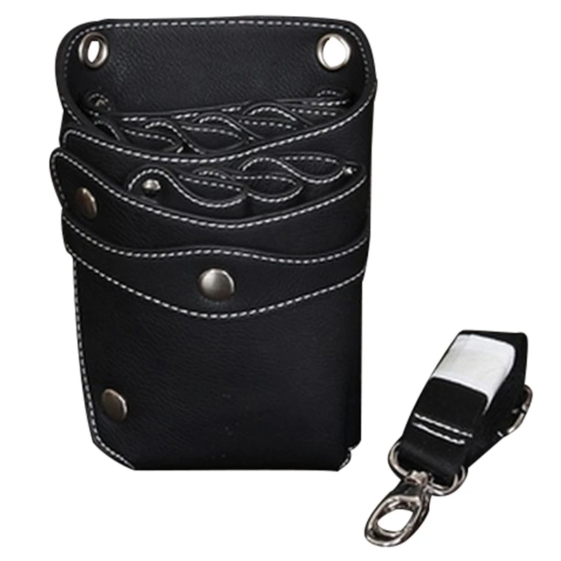 

Leather Hair Style Scissors Tools Clips Bag Hairdressing Pouch Case Scissor Bag with Waist Shoulder Belt Accessory