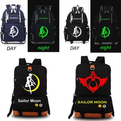 Сейлор Мун Школьная Сумка Мультфильм светящийся в темноте рюкзак студенческий школьный рюкзак ноутбук рюкзак повседневный рюкзак